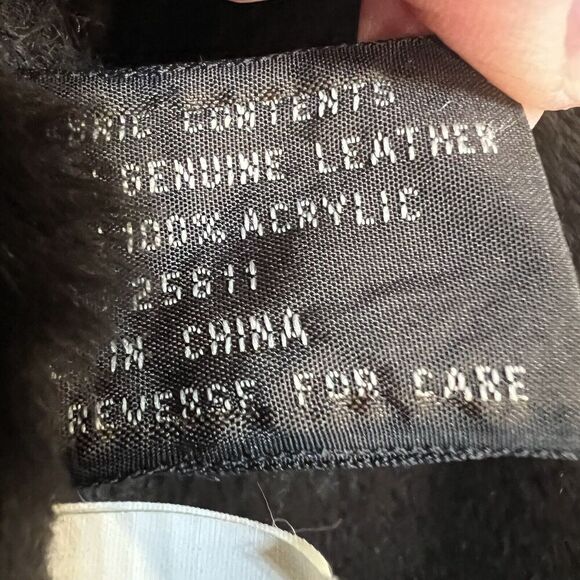 Men's Vintage Suede Faux Fur Lined Jacket Medium Jones New York Sport Bomber - Picture 8 of 8